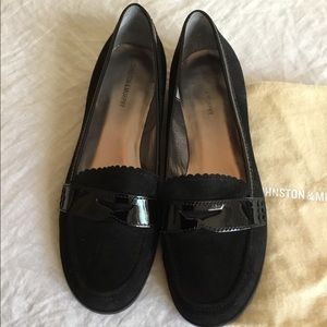 Johnston & Murphy Black Suede & Patent Loafers